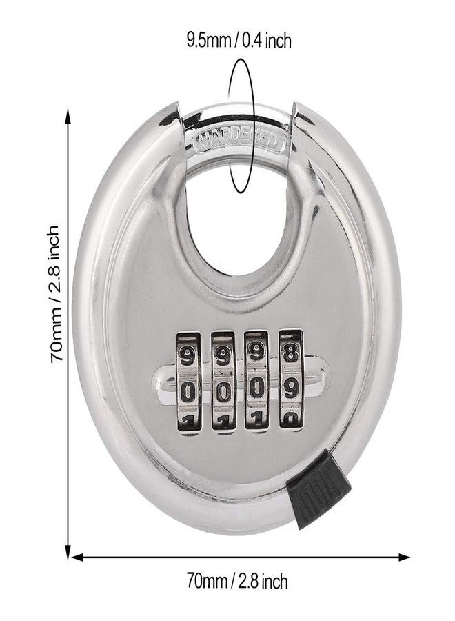 GLIVE (LABEL) Heavy Duty Combination Padlock, Large Outdoor Combination Lock 4 Digit Locker Lock Outdoor Waterproof (Steel, Silver) - Image 5